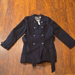Old Navy Dark Blue Trench Coat